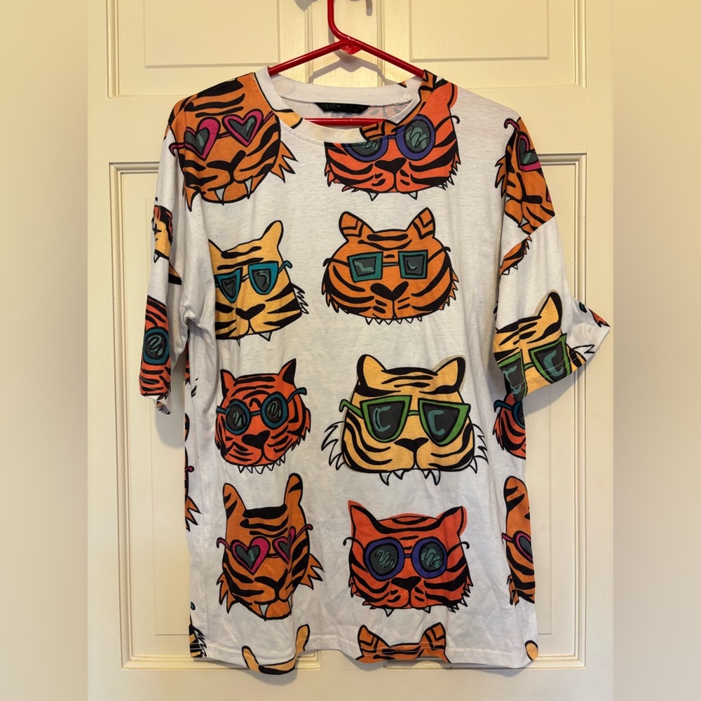 Women’s tiger cat shirt top party travel summer unisex animal funny gifts beach
